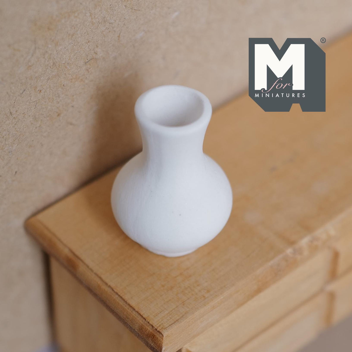Miniature Ceramic Tall Flower Vase 1:12 Scale Dollhouse Supplies White Vase 1-7/16 inch tall -