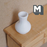 Miniature Ceramic Tall Flower Vase 1:12 Scale Dollhouse Supplies White Vase 1-7/16 inch tall -