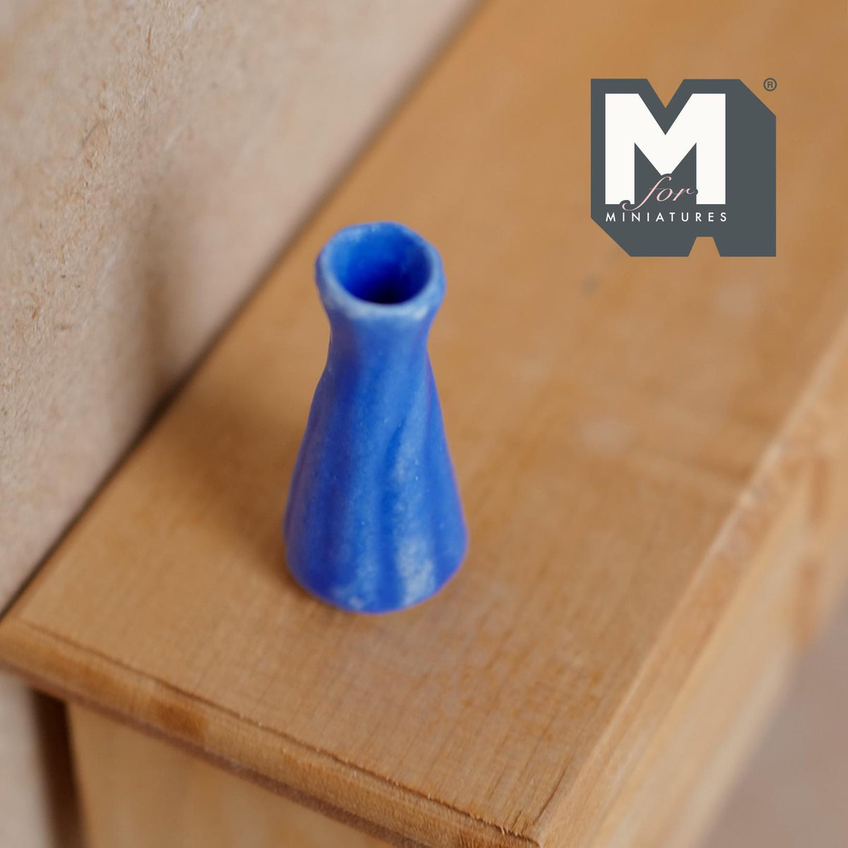 Miniature Ceramic Vase 1:12 Scale Dollhouse Flower Vase 1-1/4 inch tall (blue) -