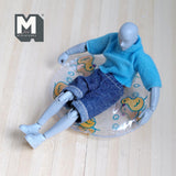 Miniature Round Pool Float 1:12 Scale Dollhouse Swimming Pool Tube Inflated Pool Raft 3-3/8 inch dia. (clear) - J026