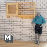 Dollhouse Wall Cabinet 1:12 Scale Miniature Dish Cabinet Shelves 5-1/8 inch wall (cream) -