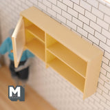 Dollhouse Wall Cabinet 1:12 Scale Miniature Dish Cabinet Shelves 5-1/8 inch wall (cream) -