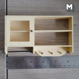 Dollhouse Wall Cabinet 1:12 Scale Miniature Dish Cabinet Shelves 5-1/8 inch wall (cream) -