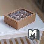 Miniatura in scala 1:12 palline di Natale in vetro con scatola portaoggetti, set da 12, Ø 3/8 inch, accessori fai da te per casa delle bambole (pastelli assortiti)