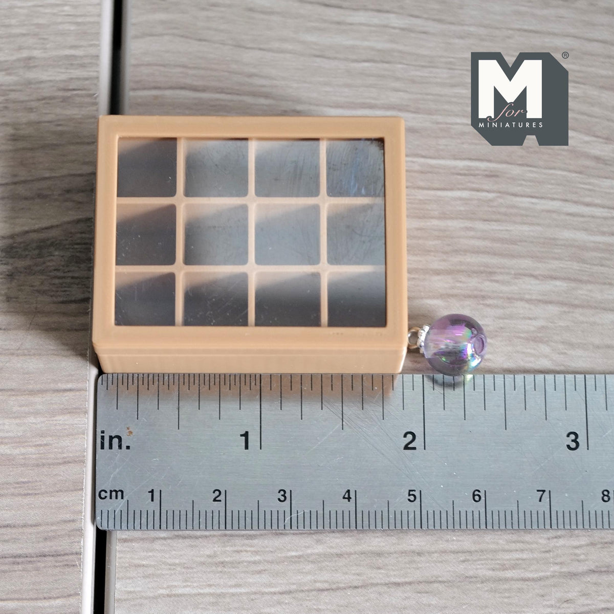 1:12 Scale Miniature Glass Christmas Ornaments with Storage Box, Set of 12, 3/8 inch dia., DIY Dollhouse Supply (mixed pastel)