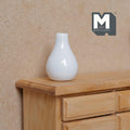 Miniature Ceramic Pear Vase 1:12 Scale Fairy Garden Flower Vase 1-1/4 inch tall (white) -