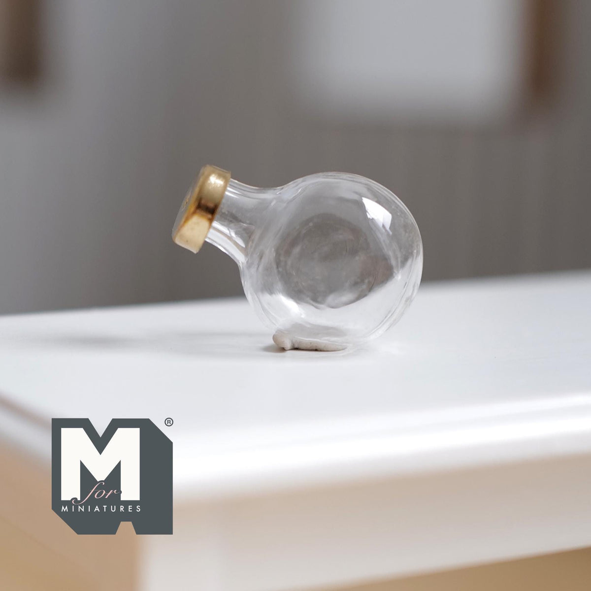 Miniature Titled Candy Jar 1:12 Scale Dollhouse Glass Container Candy Store Diorama 3/4 inch tall -