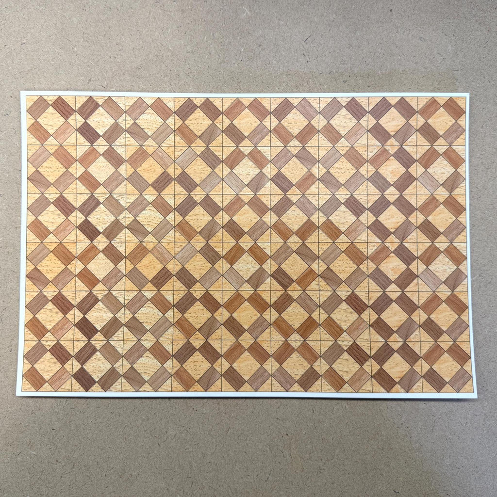 1:12 Scale Miniature Harlequin Parquet Flooring Sheet, 10-5/8 x 7-1/16 inch, DIY Dollhouse Supply (not self-adhesive)