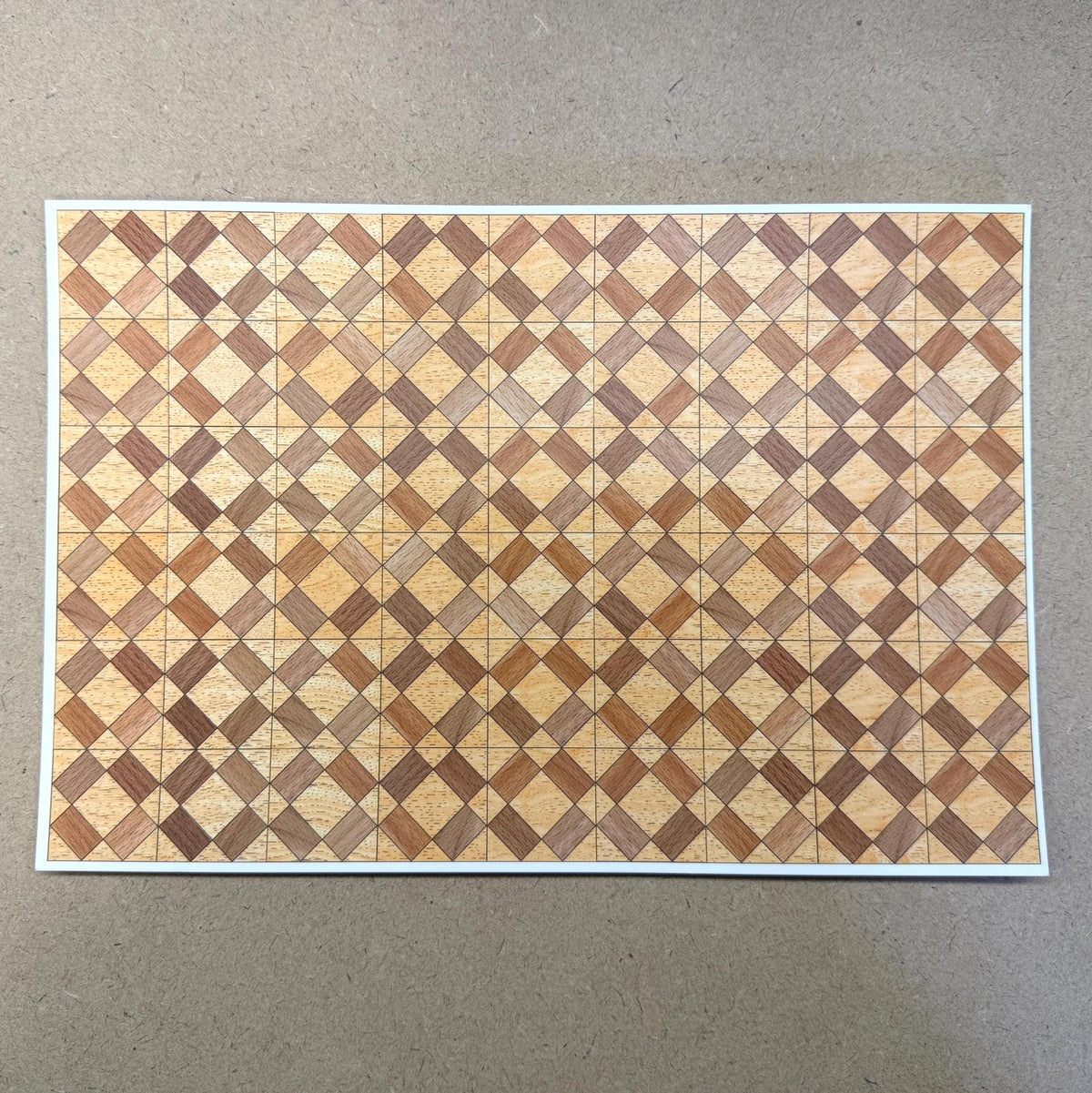 1:12 Scale Miniature Harlequin Parquet Flooring Sheet, 10-5/8 x 7-1/16 inch, DIY Dollhouse Supply (not self-adhesive)