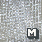 1:12 scale miniature embossed glass block window film in clear, set of 2, close view of the raised square blocks