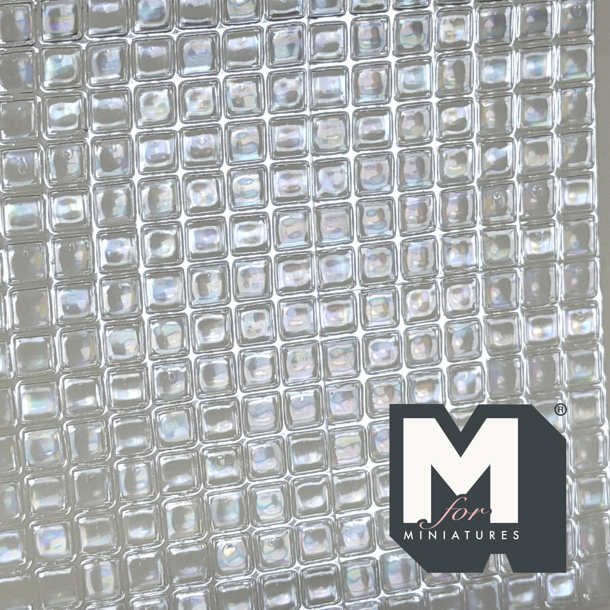 1:12 Scale Miniature Embossed Window Film Set of 2, Clear Textured Glass Block Style, Cut to Size, 8-1/4 inch long, Dollhouse Craft Supply