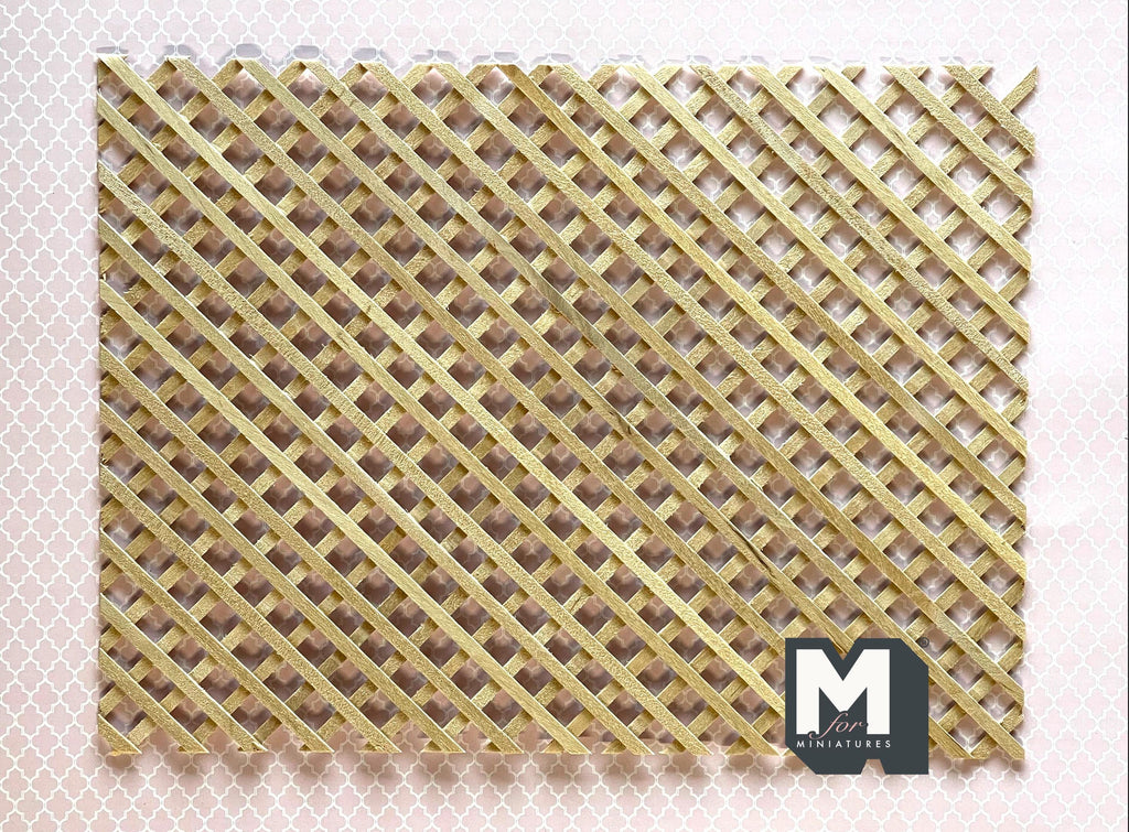 1:12 Scale Miniature Dollhouse Unpainted Diagonal Lattice Fence Panel, 8 x 6 inch