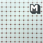1:12 Scale Miniature White and Red Square and Dot Floor and Backsplash Wallpaper, 15-9/16 x 10 inch, Dollhouse Supply (not self-adhesive)