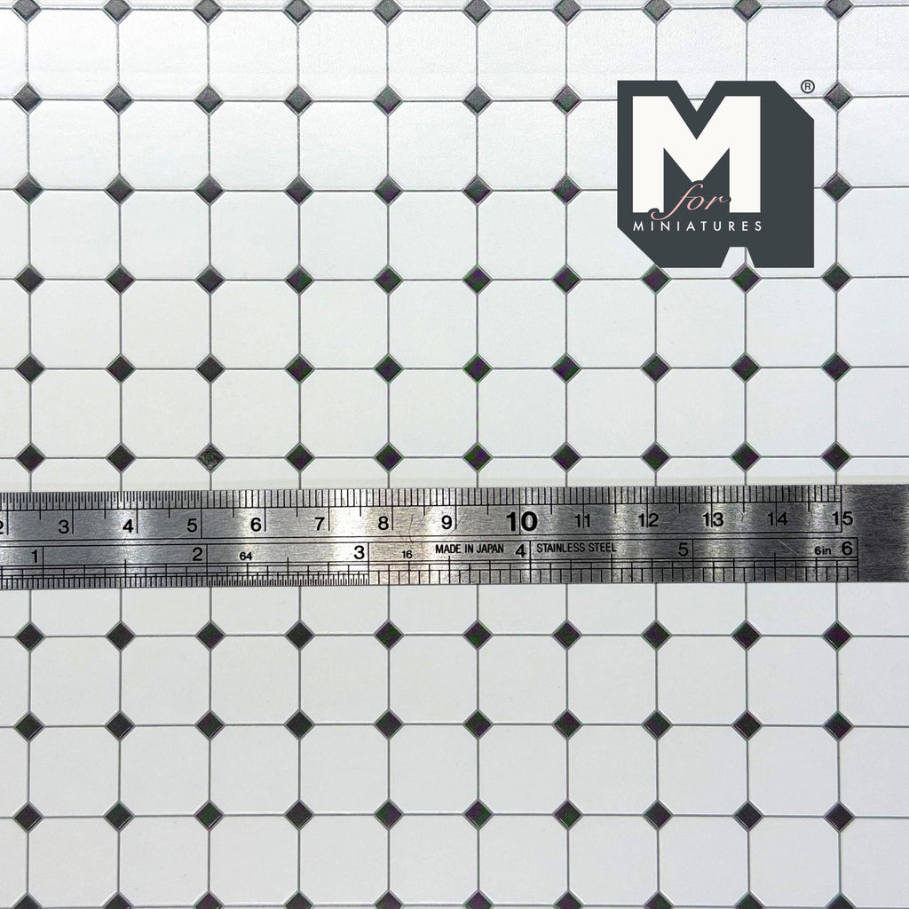 1:12 Scale Embossed Square and Dot Tile Sheet, 8-1/4 inch square, DIY Dollhouse Supply (not self-adhesive)