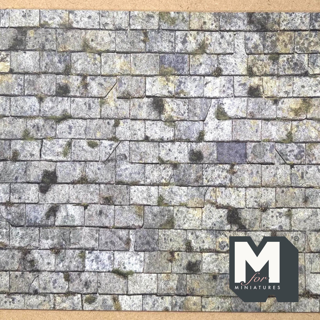 Miniature Light Gray Weathered Embossed Roof Slate Sheet, 15-15/16 x 11-5/8 inch, DIY Dollhouse Supply