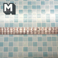 1:12 Scale Embossed Square Mosaic Tile Sheet, 8-1/4 inch square, DIY Dollhouse Supply (not self-adhesive) (blue)