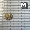 1:12 Scale Miniature White Subway Tile Embossed Wallpaper with Gray Grout, 16-5/16 x 12-1/2 inch, DIY Dollhouse Supply