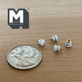 1:12 Scale Miniature Metal Dollhouse Door Knobs, Set of 4, 3/16 inch dia. (white)
