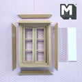 1:12 Scale Miniature Unpainted In and Out Swing 6 Pane Window with Back Trim, 5-1/4 inch high Dollhouse Supply