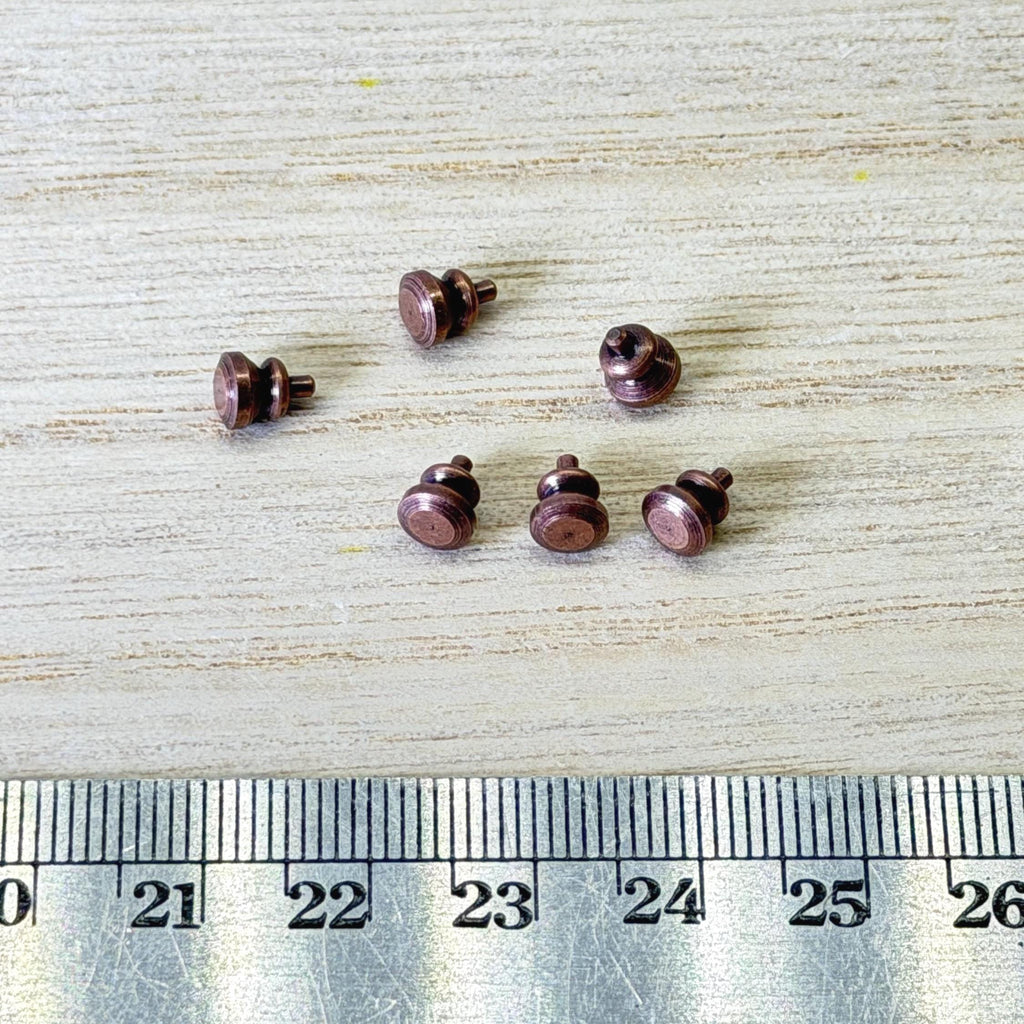 1:12 Scale Miniature Round Cabinet Pulls Dresser Knobs Drawer Pulls Door Knobs 6 Piece Pack Dollhouse Supply (antique copper)