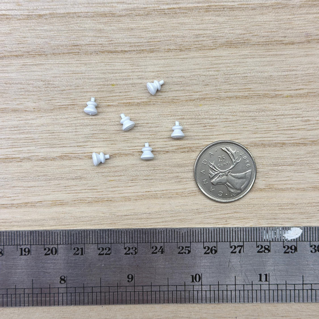 1:12 Scale Miniature White Round Cabinet Pulls Dresser Knobs Drawer Pulls Door Knobs 6 Piece Pack Dollhouse Supply