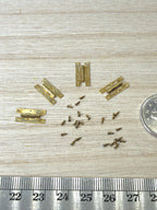 1:12 Scale Miniature Brass Hinge with Nails 4 Knuckles 4 pack Door hinges Window hinges Dollhouse Supply
