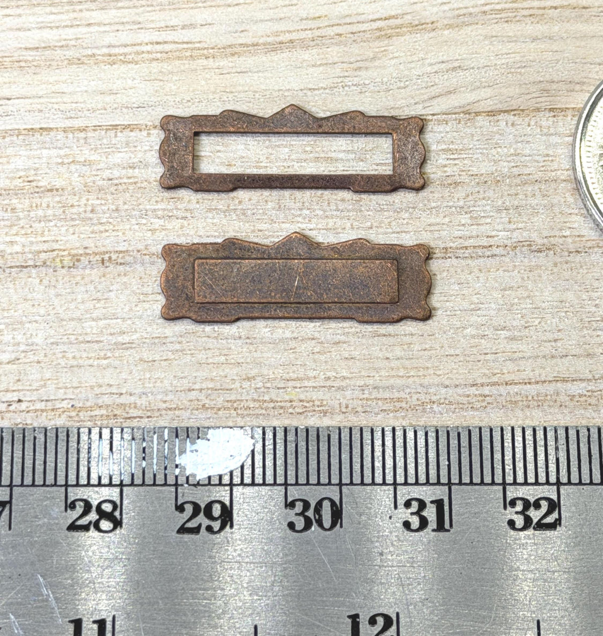 1:12 Scale Miniature Mail Slot, Front Plate and Frame, 1 inch wide, DIY Dollhouse Supply (antique copper)