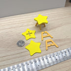 1:12 Scale Miniature Star Table Kit for Nursery or Playroom, 1-5/16 inch tall, Self-assemble DIY Dollhouse Supply (yellow and orange)