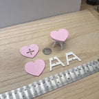 1:12 Scale Miniature Heart Table Kit for Nursery or Playroom, 1-5/16 inch tall, Self-assemble DIY Dollhouse Supply (pink and white)