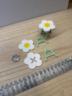 1:12 Scale Miniature Daisy Table Kit for Nursery or Playroom, 1-5/16 inch tall, Self-assemble DIY Dollhouse Supply (white and mint green)
