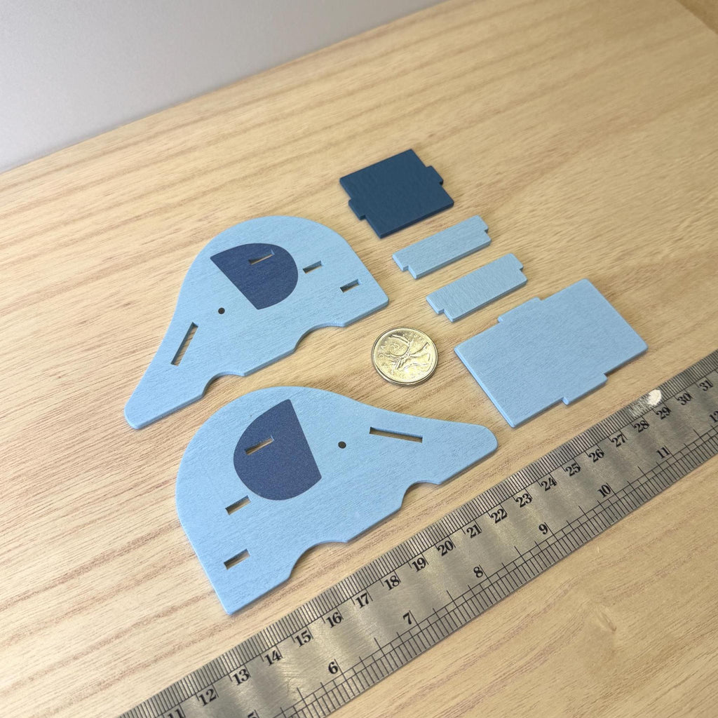 1:12 Scale Miniature Elephant Slide Kit for Nursery or Playroom, 2-3/8 inch tall, DIY Dollhouse Supply (blue)