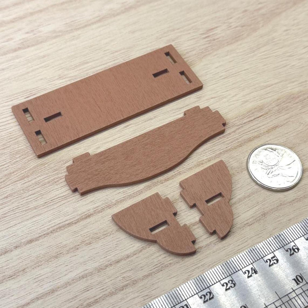 1:12 Scale Miniature Wood Scalloped Wall Shelf Kit, Unassembled, 3-3/8 inch long, DIY Dollhouse Supply (dusty pink)