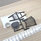 1:12 Scale Miniature Duxbury Windsor Chair Kit, Unassembled, 3-7/16 inch tall, DIY Dollhouse Supply (black)