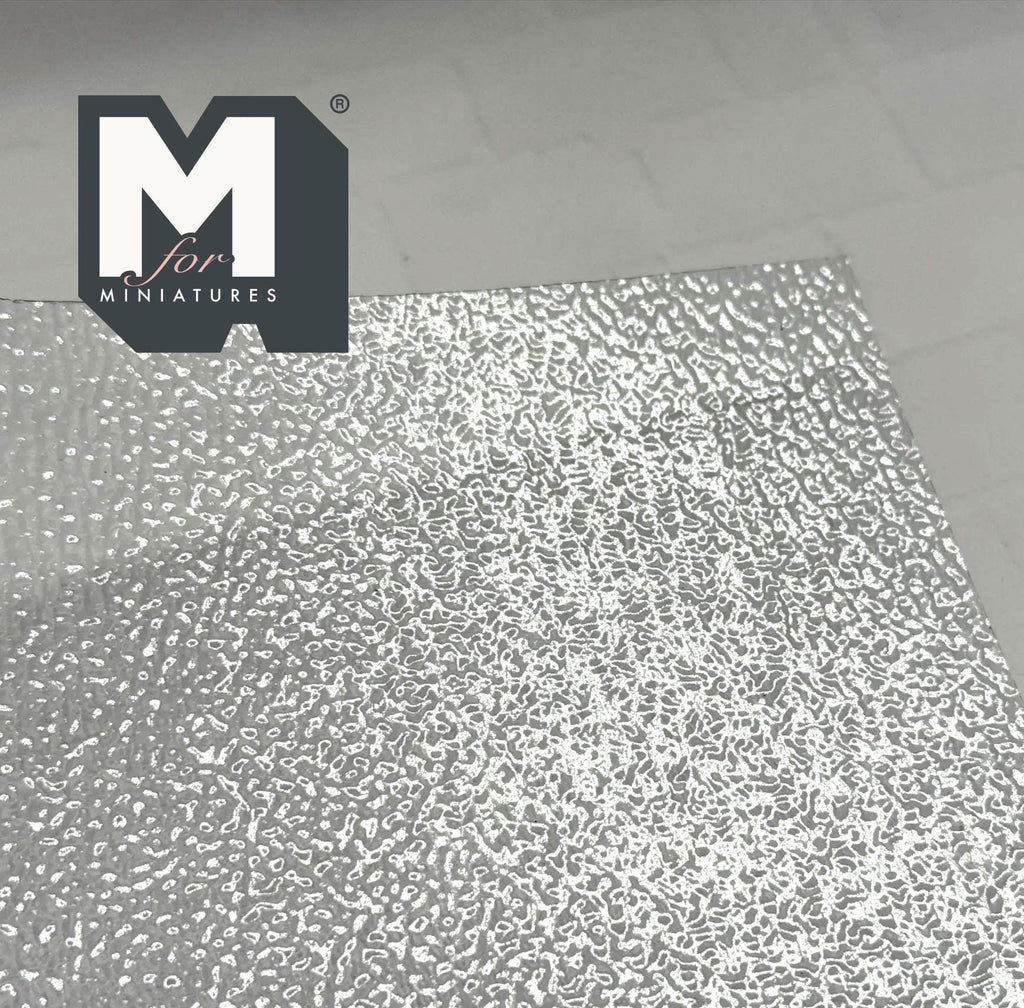 1:12 Scale Miniature Embossed Window Film, Clear Textured Glass Style, Cut to Size, 21-5/8 inch long, Dollhouse Craft Supply (style a)