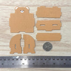 1:12 Scale Miniature Wood Bear 2 Tier Bookshelf Kit, Unassembled, 2-7/16 inch wide, DIY Dollhouse Supply (brown)