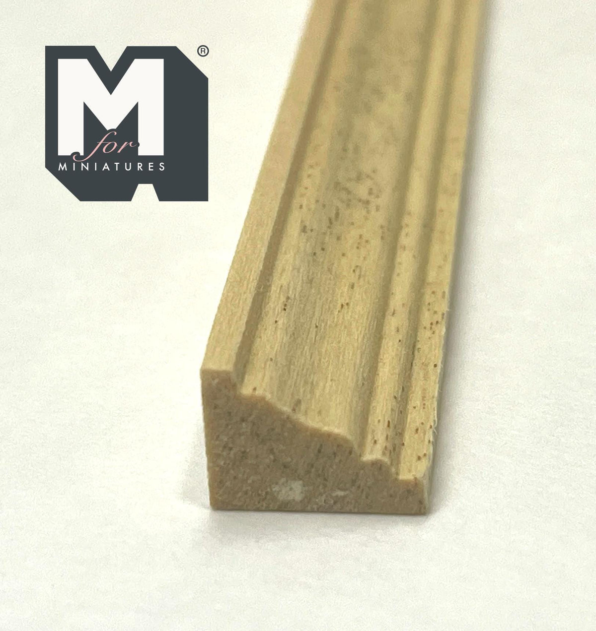 Miniature Ridged Wood Cornice Molding for Dollhouse Ceilings, 12 inch long