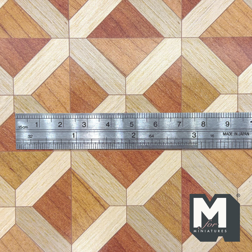1:12 Scale Miniature Lattice Parquet Flooring Sheet, 11 x 7-3/8 inch, DIY Dollhouse Supply (not self-adhesive)