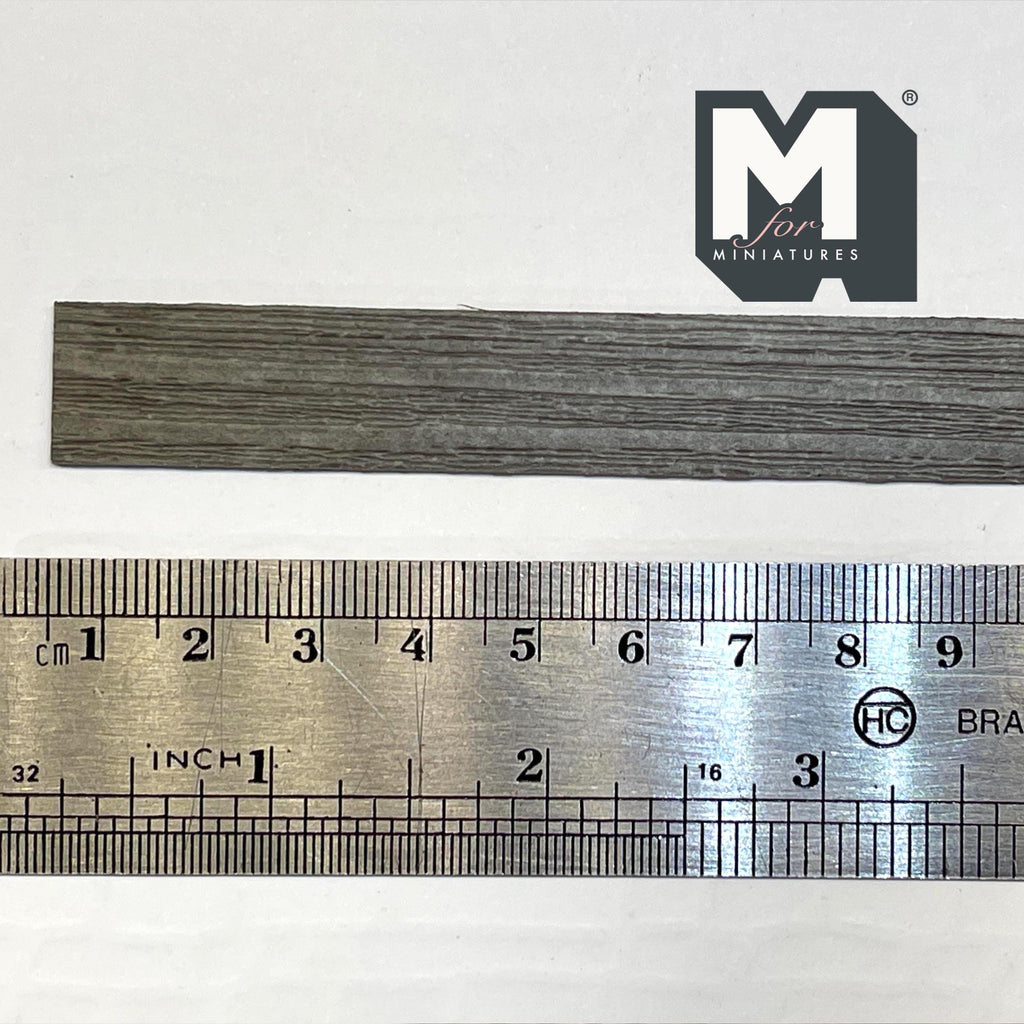 1:12 Scale Miniature Wood Textured Vinyl Peel and Stick Floor Planks, Set of 20, 3-15/16 inch long, DIY Dollhouse Supply (dark gray) (A)