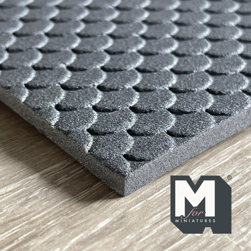 1:12 Scale Fish Scale Roof Shingle Foam Board, 15-3/4 x 7-7/8 inch, DIY Dollhouse Supply