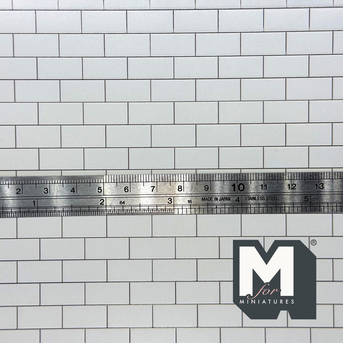 1:12 Scale Embossed Subway Tile Sheet, 8-1/4 inch square, DIY Dollhouse Supply (not self-adhesive)