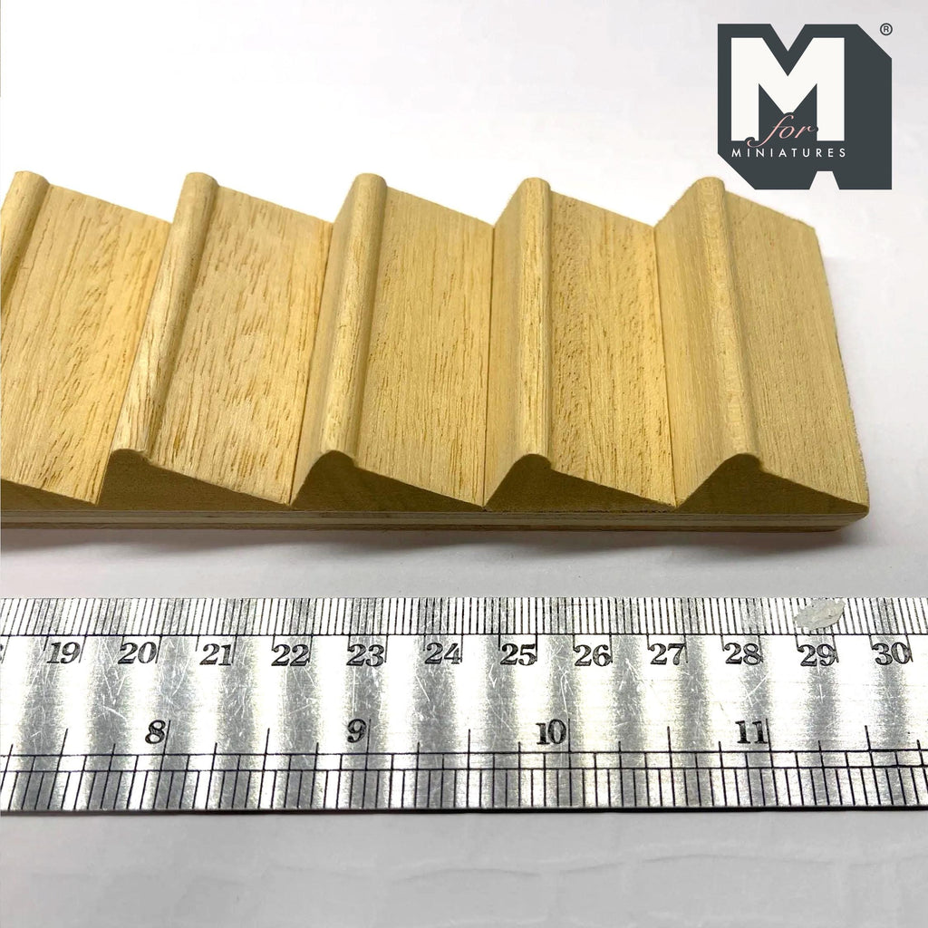 1:12 Scale Miniature Unfinished Dollhouse Steep Narrow Staircase, 11 Treads, 2-3/16 inch wide