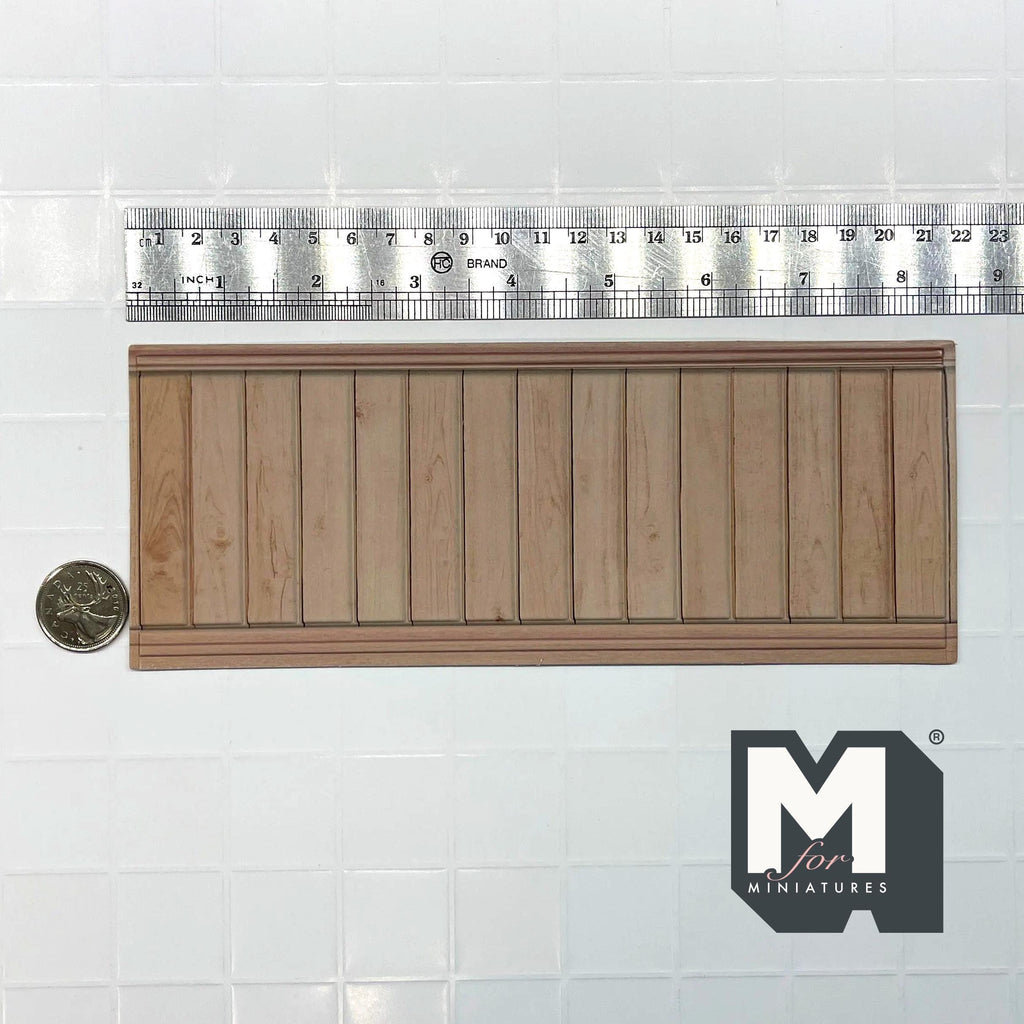 1:12 Scale Miniature Dollhouse Wood Grain Vertical Plank Wainscot Panel, 8-1/4 inch long (foamboard) (beige)