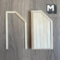 1:12 Scale Miniature Unfinished Dollhouse Under Stairs Door with Angled Top and Back Trim, 7-1/16 inch high
