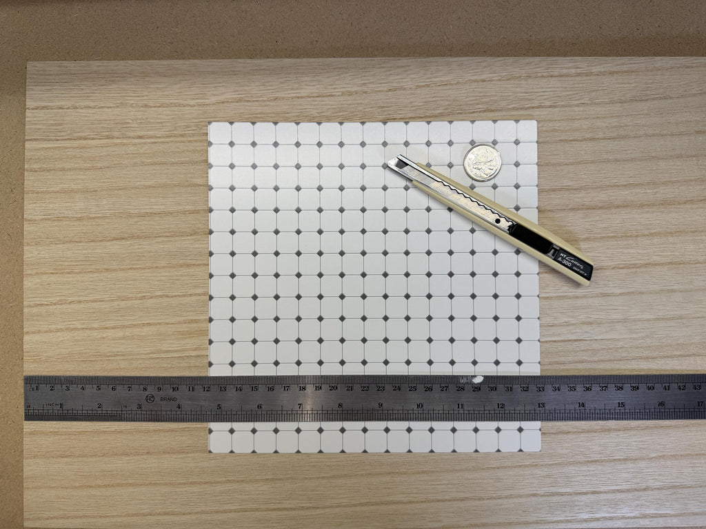 1:12 Scale Embossed Square and Dot Tile Sheet, 8-1/4 inch square, DIY Dollhouse Supply (not self-adhesive)