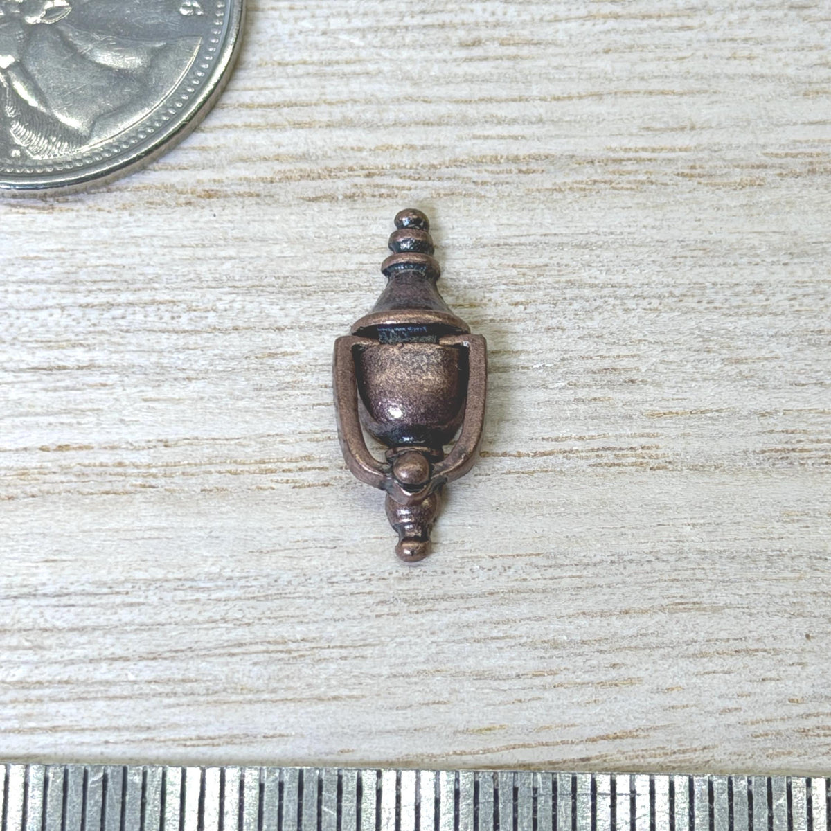 1:12 Miniature Door Knocker, Door Hammer, Door Rapper, Door Clapper, Door Beater Dollhouse Supply (antique copper)