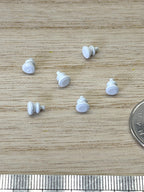 1:12 Scale Miniature White Round Cabinet Pulls Dresser Knobs Drawer Pulls Door Knobs 6 Piece Pack Dollhouse Supply
