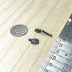 1:12 Miniature Door Handle and Knocker Set of 2 Dollhouse Supply (gunmetal)