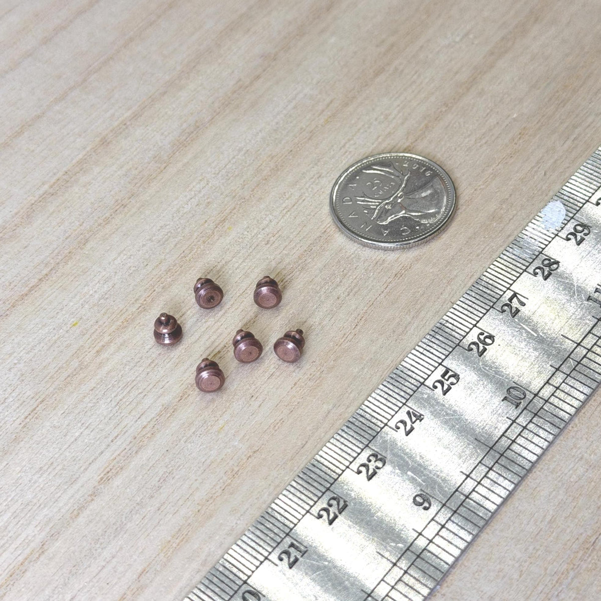 1:12 Scale Miniature Round Cabinet Pulls Dresser Knobs Drawer Pulls Door Knobs 6 Piece Pack Dollhouse Supply (antique copper)