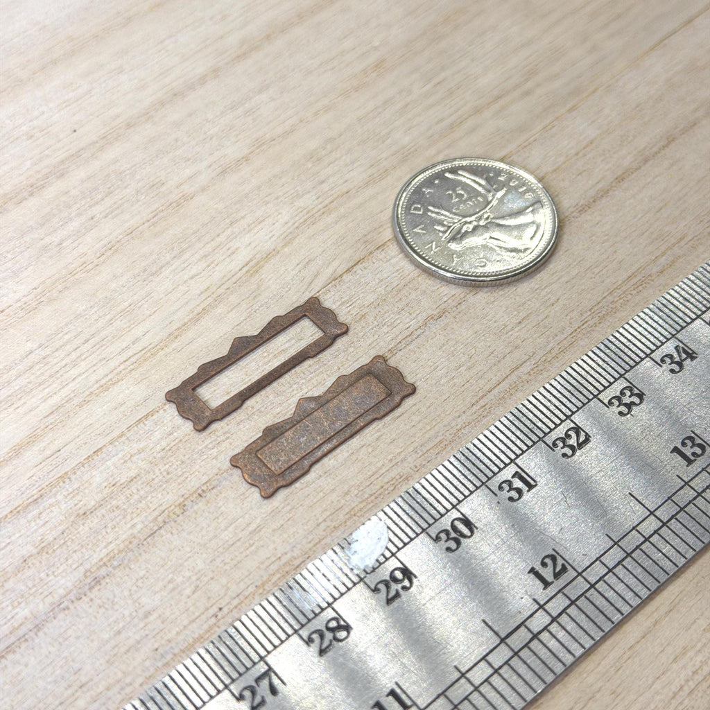 1:12 Scale Miniature Mail Slot, Front Plate and Frame, 1 inch wide, DIY Dollhouse Supply (antique copper)
