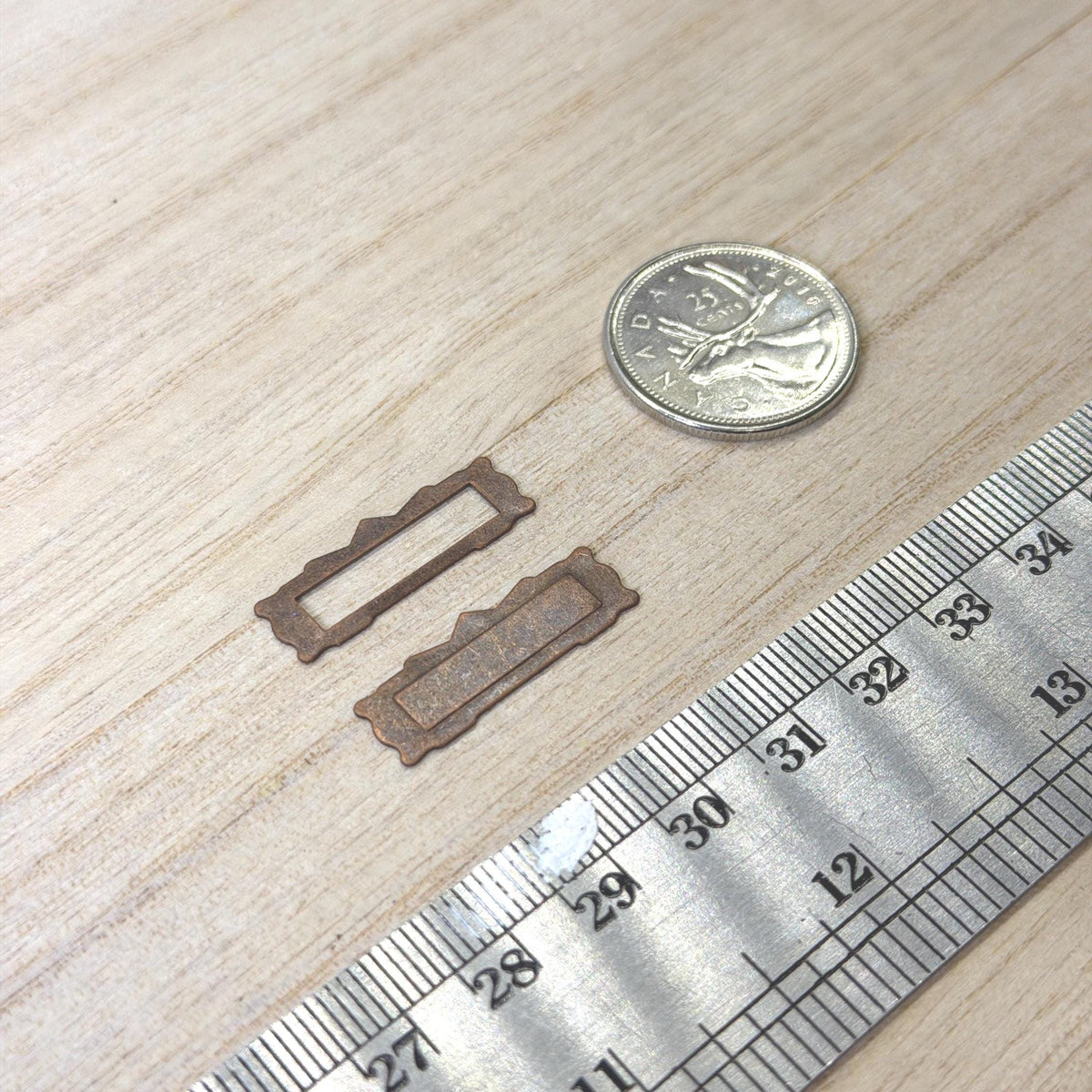 1:12 Scale Miniature Mail Slot, Front Plate and Frame, 1 inch wide, DIY Dollhouse Supply (antique copper)
